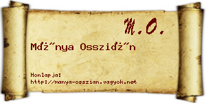Mánya Osszián névjegykártya